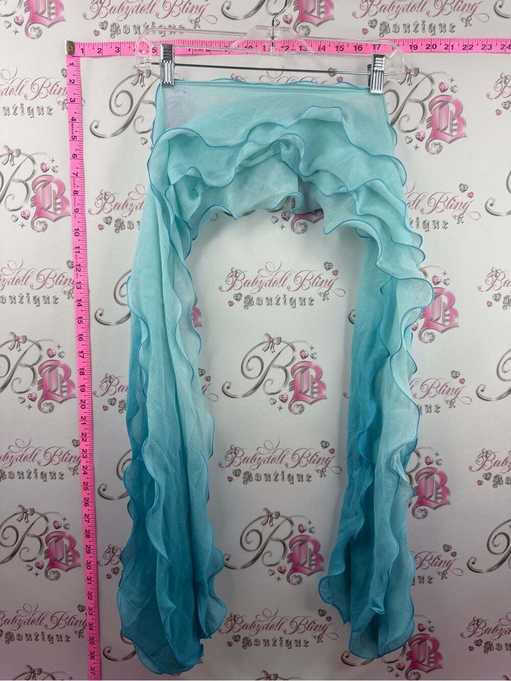 Scarf ruffles frilly scarve Light Blue Ombre Ruffle Scarf Wrap